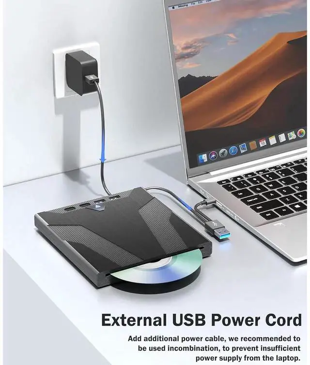 Alt view image 3 of 7 - [7 in 1] External Blu Ray Drive, USB 3.0 Blu ray Drive with SD/TF Slot Ports, Blu ray Player for PC Laptop Portable 3D BD Disc Reader CD DVD -/+RW Burner Compatible with Windows Linux Mac OS