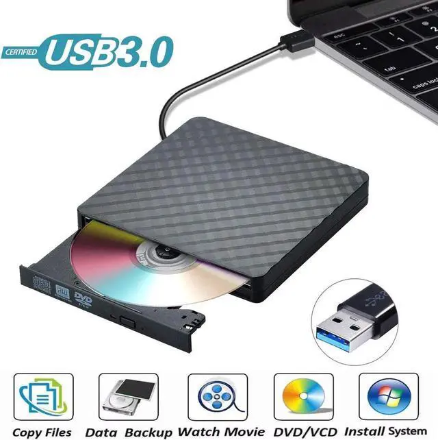 Main image of USB 3.0 External CD DVD Drive, Ultra Slim CD/DVD +/-RW Writer Burner High Speed Data Transfer DVD/CD-ROM Drive for Windows 10/8/7 Laptop Desktop Mac MacBook Pro Air iMac HP Dell LG Asus