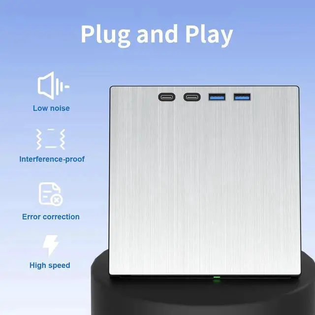 Alt view image 5 of 7 - 7-in-1 External CD DVD Drive, USB 3.0 Type-C CD/DVD Drive External USB with SD/TF Card Reader, External CD Drive for Laptop, Portable External DVD Burner for Windows XP/7/8/10/11, Linux, MacOS