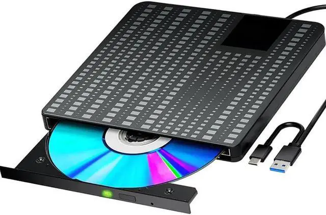 Main image of External CD/DVD Drive for Laptop, USB 3.0 Type C CD DVD Player Portable +/-RW Burner CD ROM Reader Writer Disk Duplicator, Optical Drive Compatible with Laptop Desktop PC Windows Linux, MacOS