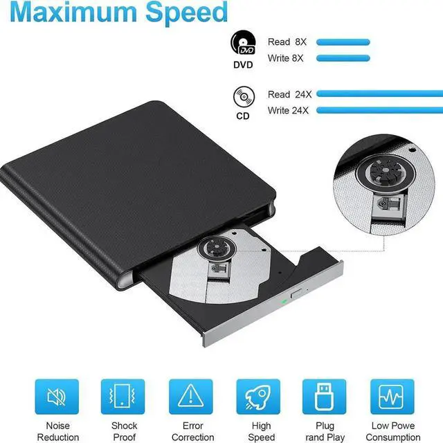Alt view image 6 of 7 - External CD DVD Drive, 7-in-1 USB 3.0 & Type-C DVD Drive External with 4 USB Ports & SD/TF, DVD RW Burner External CD Drive for Laptop, Desktop, Mac-Book, Windows 11/10/8/7/XP/Linux/Vista/Mac