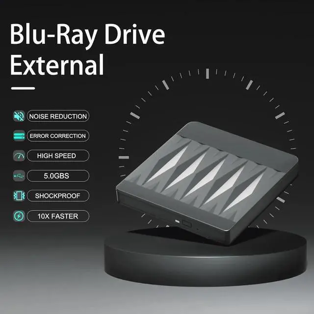 Alt view image 4 of 7 - External Blu-Ray Drive, Blu Ray Burner USB 3.0 and Type-C External CD DVD Drive Compatible Read and Burner BD DVD CD Reader Rewriter Writer Disk Duplicator Compatible for Windows, Linux, MacOS
