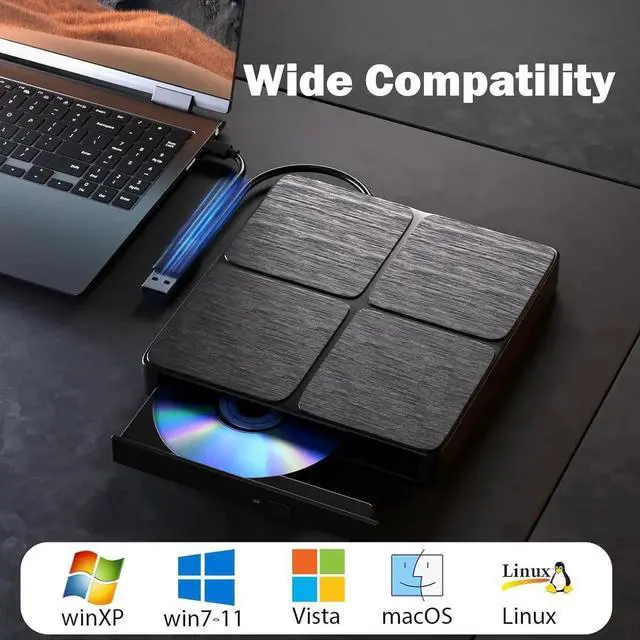 Alt view image 5 of 7 - External Blu Ray Drive-Portable Blu Ray DVD Player, Read and Write BD/DVD/CD, USB 3.0 Type C Blu Ray Player External CD DVD Drive, Portable DVD Player for Laptop Desktop PC Windows ,Linux,MacOS