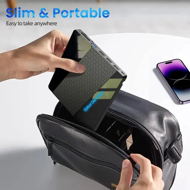 Alt view image 3 of 7 - [8-in-1] External DVD Drive, USB 3.0 Type C External CD/Dvd +/-Rw Drive Portable CD/DVD Player Burner Reader Writer Player, Optical CD ROM Disk Drive For Laptop Windows 10/8/7/XP/Linux, MacOS