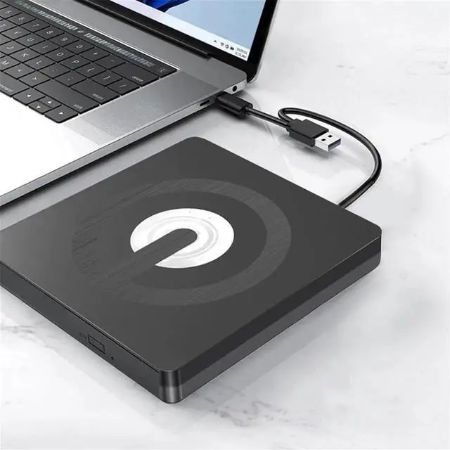 Alt view image 4 of 7 - External CD DVD Drive, Type-C & USB 3.0 External Optical CD/DVD Drive, Portable CD DVD Player RW Writer Burner Reader for Laptop, Desktop, PC, Windows 11/10 / 8/7 / XP/Linux/Vista, Linux, MacOS
