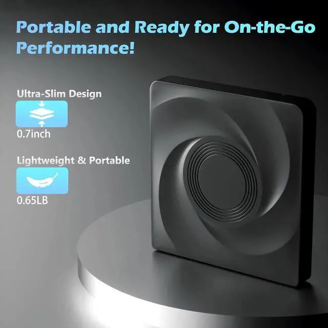 Alt view image 5 of 7 - External Bluray Drive for Laptops, USB 3.0 and Type-C Portable DVD Player,BluRay Burner Slim 3D BluRay DVD CD Optical Drive Compatible with Windows XP/7/8/10/11 MacOS for MacBook Laptop Desktop