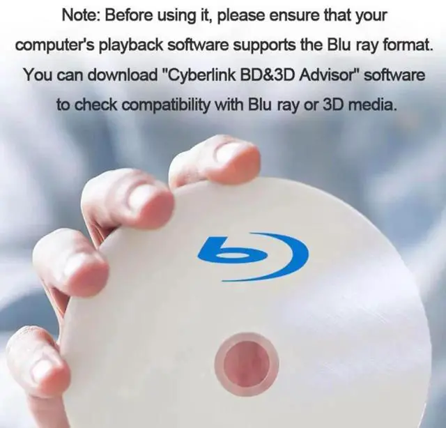 Alt view image 2 of 7 - External Blu Ray Drive, BD Player with Read/Write Capability Portable Blu-ray Player with USB 3.0 and Type-C CD/DVD Burner 3D Blu-ray Drive Compatible with Win10 and Mac OS,Drive Blu Ray Player