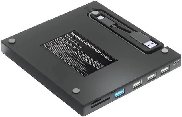 Alt view image 4 of 7 - [7 in 1] External Bluray Drive, USB 3.0 Type-C 3D Blu-ray BD ray Drive, Portable DVD/BD Player Read/Write Portable Blu BD ray Optical Drive for Laptop Windows, Linux PC Mac MacBook Desktop