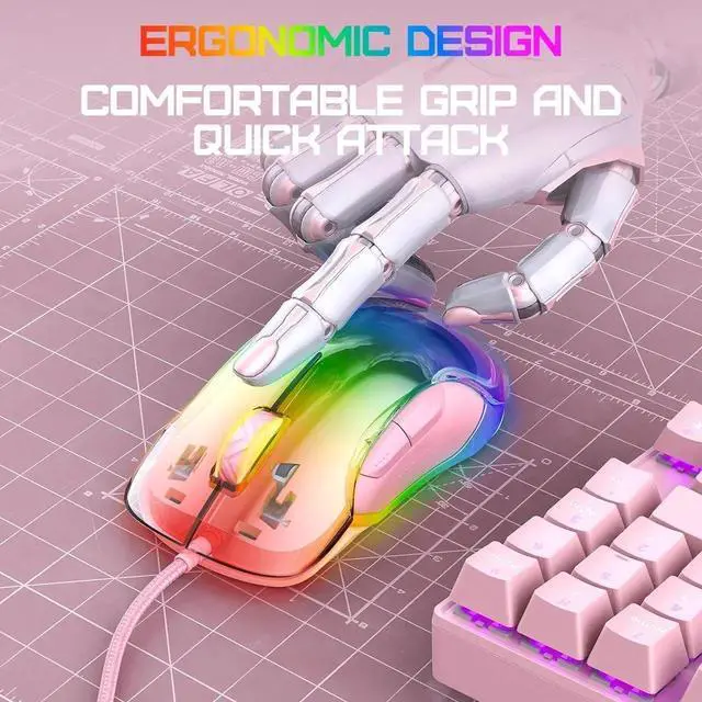 Alt view image 7 of 7 - Hitoor Gaming Mouse, Wired Gaming Mouse 12,800 DPI Sensor, 8 Buttons Programmable Computer Gaming Mice, Lightweight Gaming Mouse Ergonomic Computer Mouse Gaming for Windows/PC/Mac/Laptop Gamer