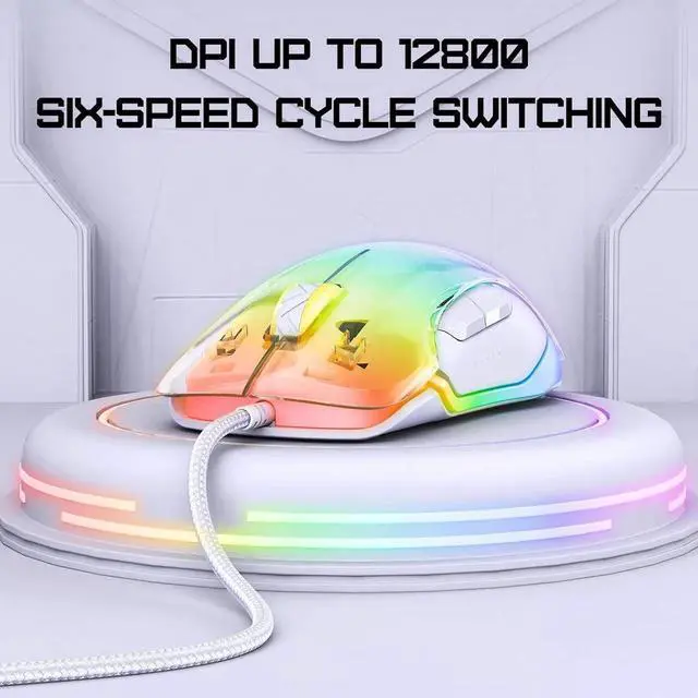 Alt view image 7 of 7 - Hitoor Gaming Mouse, Wired Gaming Mouse 12,800 DPI Sensor, 8 Buttons Programmable Computer Gaming Mice, Lightweight Gaming Mouse Ergonomic Computer Mouse Gaming for Windows/PC/Mac/Laptop Gamer