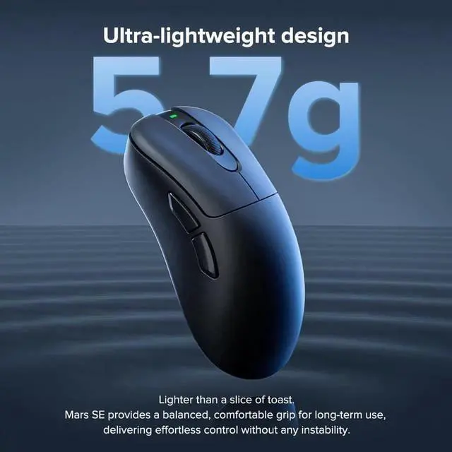 Alt view image 6 of 6 - Wireless Gaming Mouse, 24000 DPI, Wired/2.4GHz/Bluetooth Ergonomic Mouse with Anti-Slip Grips, PAW3311 Sensor, 57g Lightweight Rechargeable Gaming Mice for Laptop/PC/Mac/Tablet, Black