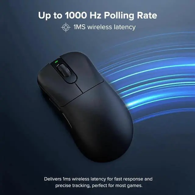 Alt view image 5 of 6 - Wireless Gaming Mouse, 24000 DPI, Wired/2.4GHz/Bluetooth Ergonomic Mouse with Anti-Slip Grips, PAW3311 Sensor, 57g Lightweight Rechargeable Gaming Mice for Laptop/PC/Mac/Tablet, Black