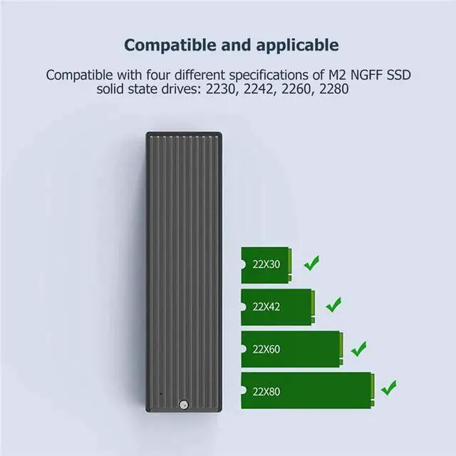 Alt view image 7 of 7 - Type-C M.2 NGFF/NVME Solid State Drive Enclosure Box USB3.1 5/10Gbps External 2230/2242/2260/2280 SSD Case