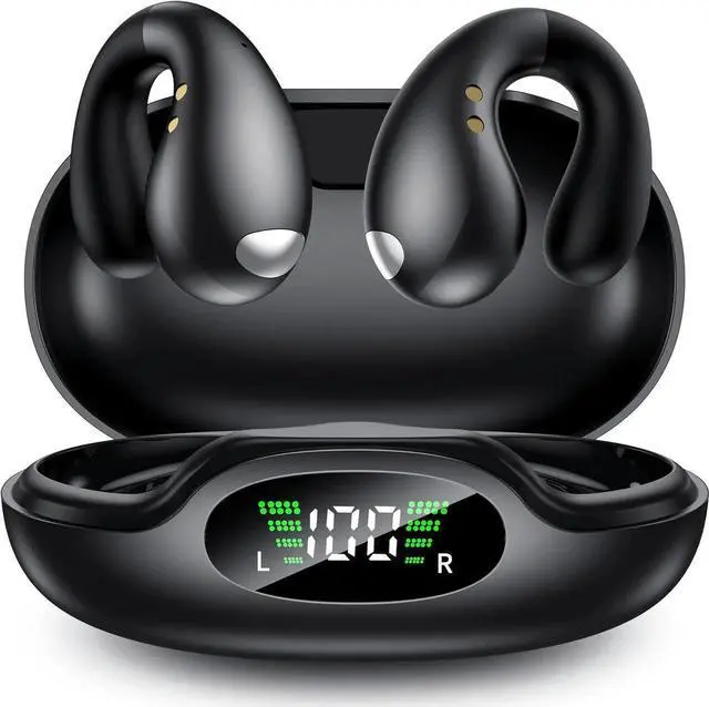 Main image of True Wireless Earbuds - Open Ear Headphones Wireless, Bone Conduction Earbuds With Mic, Bluetooth 5.3 Clip On Earphones, Fast Charging 50h Playtime, IPX4 Ear Buds For Running Sport Workout