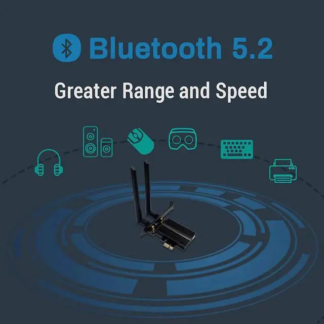 Alt view image 4 of 7 - New WiFi 6E 5400Mbps AX210 Wireless PCIe Card, Updated to 6G/5.8G/2.4GHz Tri-Band, Bluetooth 5.2, 802.11AX Internal Network Adapter for PC with MU-MIMO, Ultra-Low Latency, Support Windows10 (64bit)