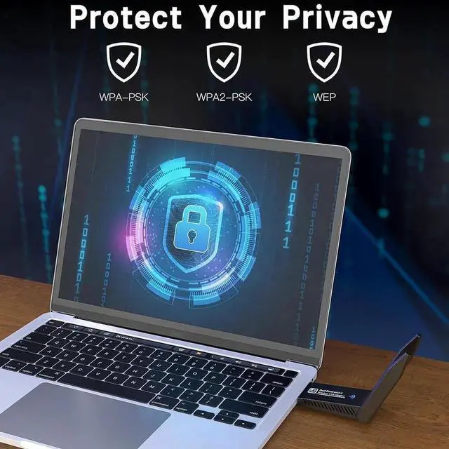 Alt view image 3 of 7 - 1300M USB WiFi-Adapter for Desktop PC, AC1300Mbps USB 3.0 WiFi Dual Band 5G/2.4G Wireless Network Adapter, Mini WiFi Dongle for Windows 11/10/8/7, Mac OS 10.9-10.15