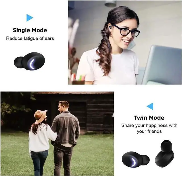 Alt view image 5 of 7 - Bluetooth Ture Wireless Earbuds with Charging Case In-Ear Headphones Pumping Bass Stereo Calls LED Battery Display IPX7 Waterproof CVC8.0 Noise Isolation Built-in Mic Earphones for Sports