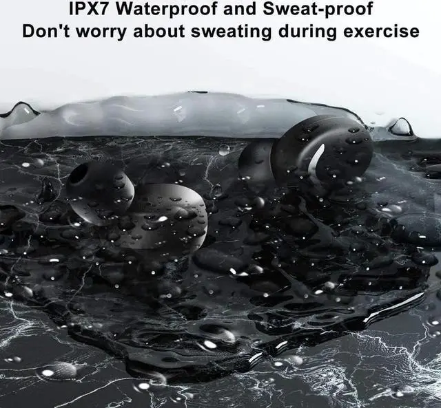 Alt view image 7 of 7 - Bluetooth Ture Wireless Earbuds with Charging Case In-Ear Headphones Pumping Bass Stereo Calls LED Battery Display IPX7 Waterproof CVC8.0 Noise Isolation Built-in Mic Earphones for Sports