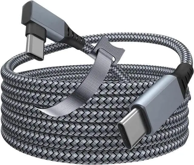 Main image of Oculus Quest 2 Link Cable, 16FT / 5M Link Virtual Reality Headset Cable for Oculus Quest 2, USB C to C 3.0 Fast Charging and Data Transmission for Cellphone & PC VR Headset (Gray)