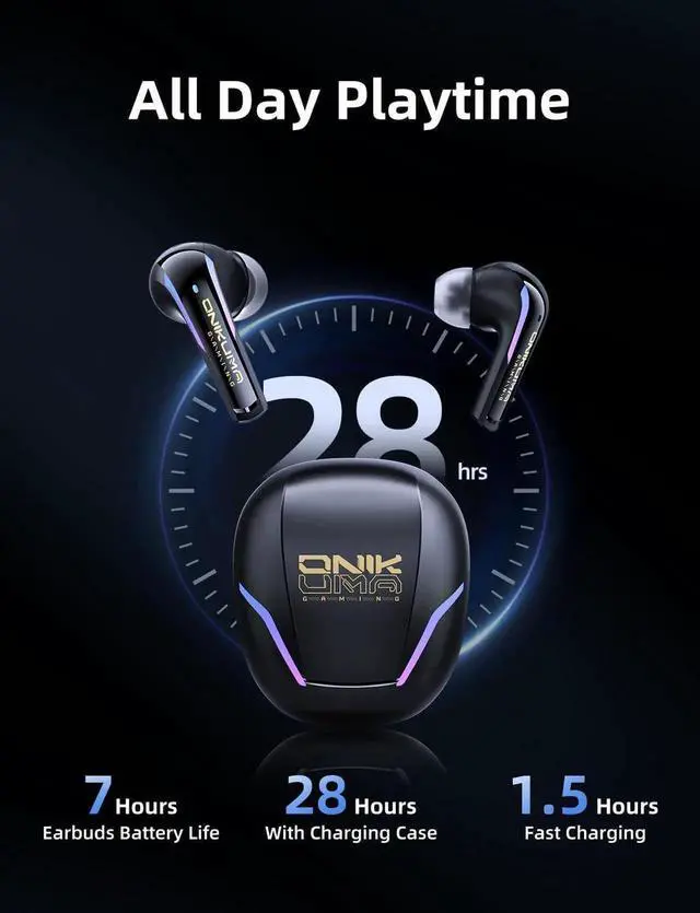 Alt view image 3 of 7 - 2.4G Wireless Gaming Earbuds with ENC Mic, 20ms Low-Latency for PS5/4, for Me-ta Quest 3/3S/2, 2.4GHz Bluetooth Dual-Mode Bluetooth Headphones for Phone, Pad, Laptop, Steam Deck, Switch, PC, VR