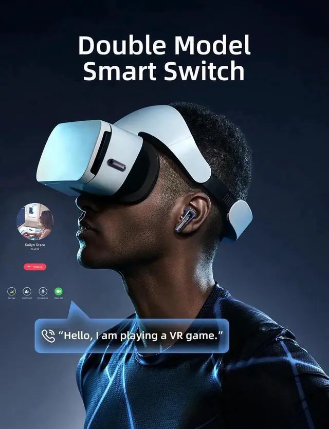 Alt view image 6 of 7 - 2.4G Wireless Gaming Earbuds with ENC Mic, 20ms Low-Latency for PS5/4, for Me-ta Quest 3/3S/2, 2.4GHz Bluetooth Dual-Mode Bluetooth Headphones for Phone, Pad, Laptop, Steam Deck, Switch, PC, VR