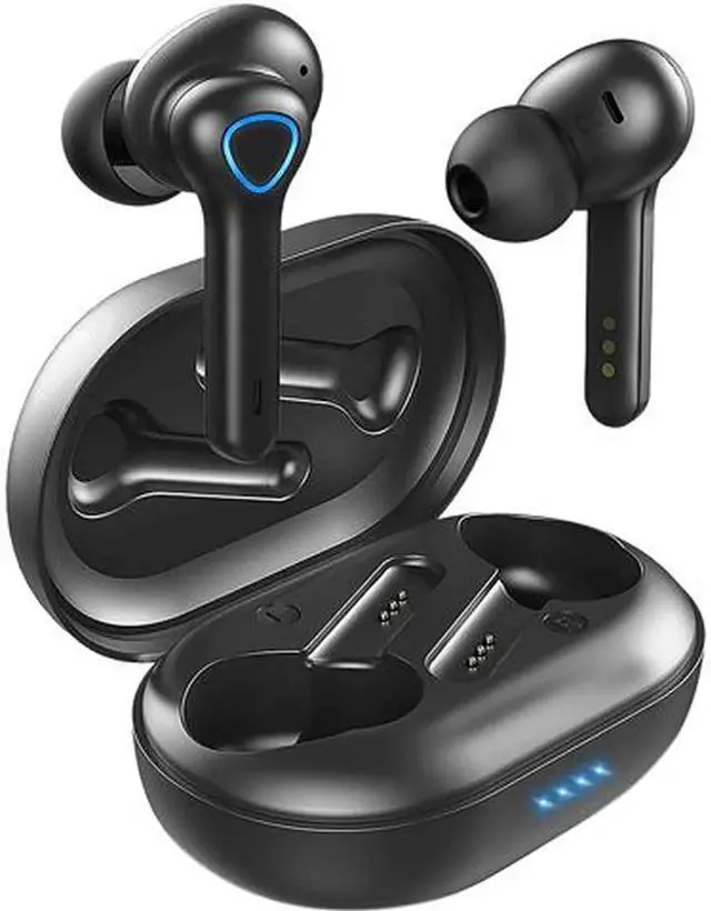 Main image of True Wireless Earbuds Headphones with CVC 8.0 Noise Reduction, Bluetooth 5.0 Earphones, AptX Deep Bass, in-Ear Touch Control, IP7 Waterproof, USB-C Quick Charge 30h Playtime Wireless Headphones Black