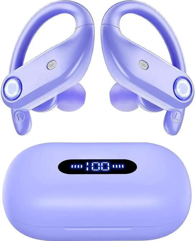 Main image of True Wireless Earbuds, Bluetooth Headphones 130H Playback 4 Mics Clear Call Waterproof Sport Wireless Headset, 2200mAh Charging Case in-Ear Ear Buds Earphones with Earhooks for Sports Running Workout