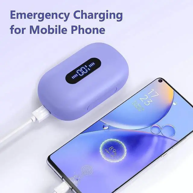 Alt view image 4 of 6 - True Wireless Earbuds, Bluetooth Headphones 130H Playback 4 Mics Clear Call Waterproof Sport Wireless Headset, 2200mAh Charging Case in-Ear Ear Buds Earphones with Earhooks for Sports Running Workout