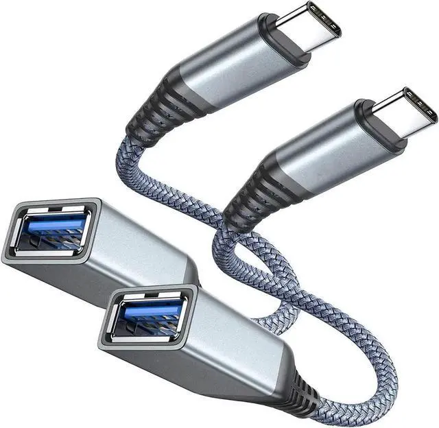 Main image of USB C to USB Adapter [2 Pack], OTG Cable Type C Male to USB 3.0 Female 9 Inch Fast Transfer Thunderbolt 3 to USB Adapter Compatible with MacBook Pro, MacBook Air 2020, and More Type C Devices