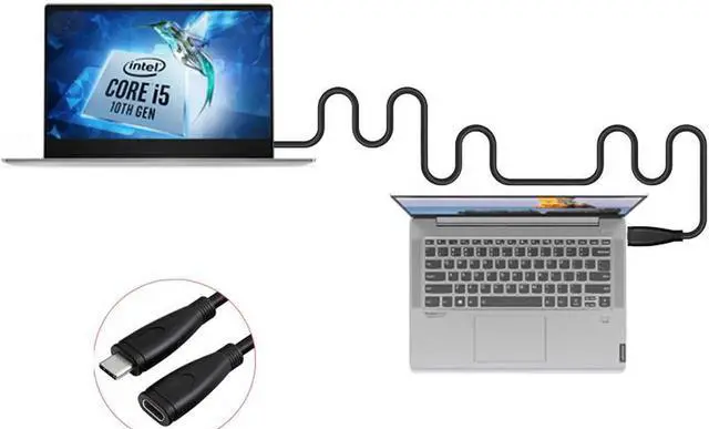 Alt view image 2 of 7 - USB C Extension Adapter Cable, [200cm/6.6FT] Thunderbolt 3 USB 3.1 Type-C Fast Charging,4K HD Vedio, Audio Transfer, Data Sync Extend Cord Compatible with MacBook Pro,Nintendo Switch,Pixel 3/2/XL