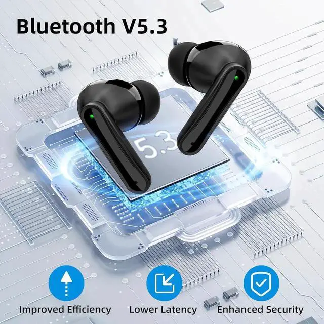 Alt view image 4 of 7 - True Wireless Earbuds, ENC Noise Cancellation, LED Display, 13mm Dynamic Driver, 400mAh Charging Case, Bluetooth 5.3, Long Battery Life, Type-C Fast Charging, Bluetooth Headphones for Sports