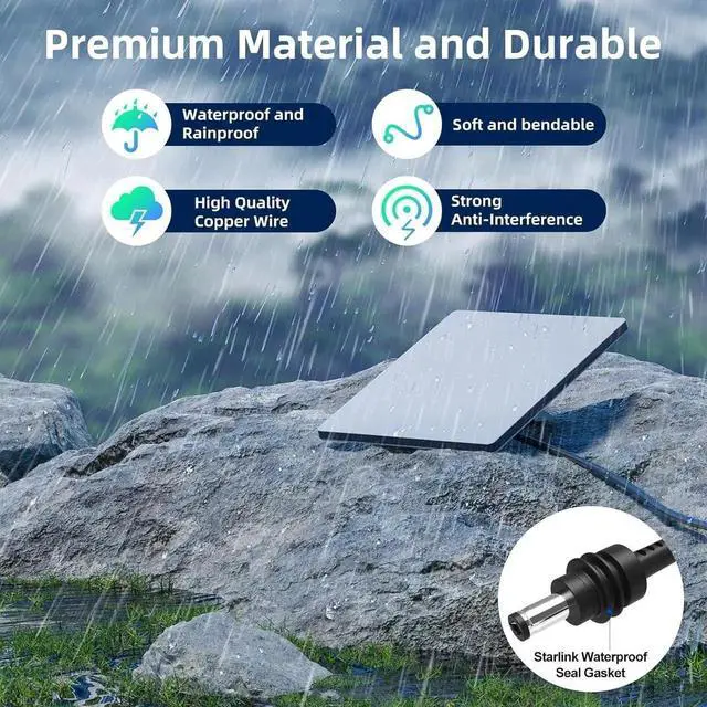 Alt view image 7 of 7 - for Starlink Mini Cable 3.3ft./1M, USB C to DC Power Cable Starlink Mini Accessories Type-C to Waterproof Barrel Jack 18AWG Built-in PD E-Mark chip Supports PD 100W Charging