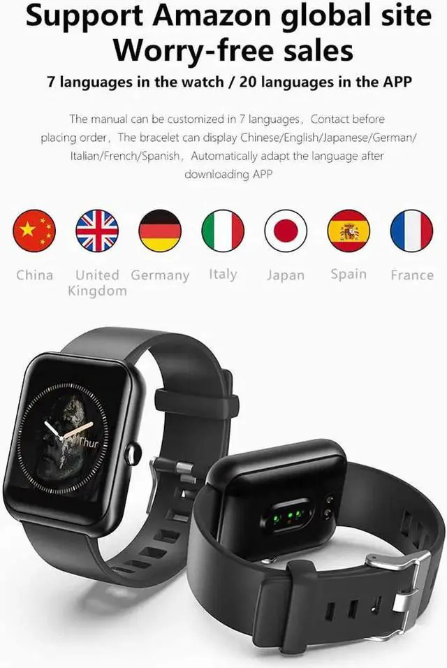 Alt view image 3 of 7 - Smartwatch Fitness Tracker with Heart Rate Blood Pressure Blood Oxygen Sleep Monitor, Drink Reminder Message Reminder Activity Tracker Smart Watch Pedometer Step Counter for Kids Man Women