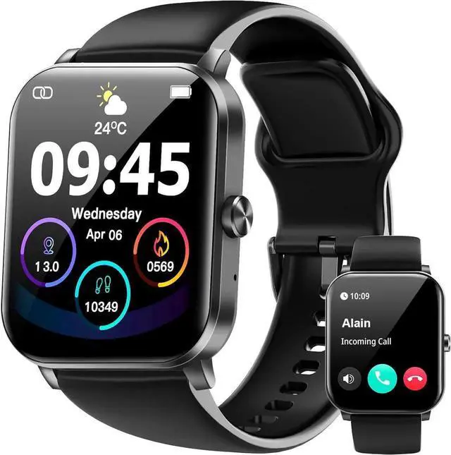 Main image of Smart Watch, 1.85"HD Smartwatches for Men, (Answer/Make Calls), Fitness Tracker with 120+ Sport Modes, IP68 Waterproof Fitness Watch, Heart Rate, Sleep, SpO2 Monitor, Smartwatch for Android IOS
