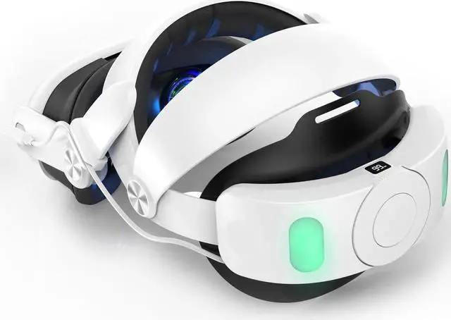 Alt view image 4 of 7 - Head Strap with Battery Pack for Meta/Oculus Quest 3, 6000mAh Elite Strap Replacement for Enhanced Comfort and Play Time, Adjustable Power Bank Headstrap VR Accessories for Meta/Oculus Quest 3 (White)