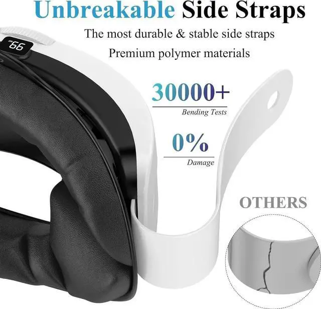 Alt view image 6 of 7 - Head Strap with Battery Pack for Meta/Oculus Quest 3, 6000mAh Elite Strap Replacement for Enhanced Comfort and Play Time, Adjustable Power Bank Headstrap VR Accessories for Meta/Oculus Quest 3 (White)