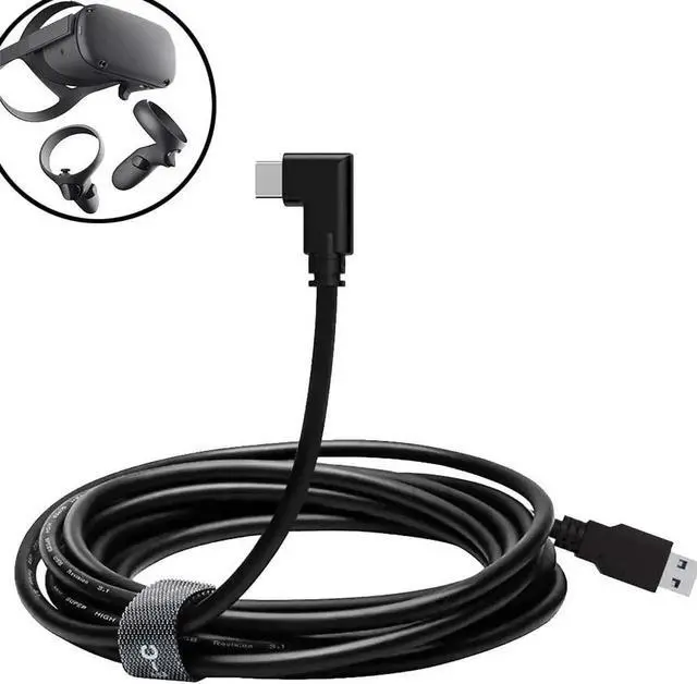 Main image of Oculus Quest Link Cable, USB 3.0 USB A to USB C Cable 16FT, 90 Degree Angled High Speed Data Transfer & Fast Charging Cable Compatible for Oculus Quest and Oculus Quest 2 to Gaming PC (16ft/5M)