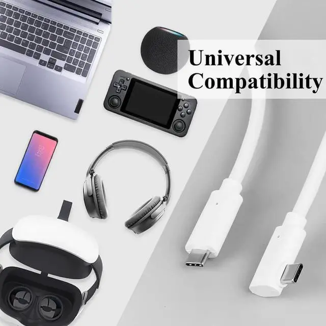 Alt view image 2 of 6 - 16Ft/5M USB 3.2 Gen 1 Quest 2 Link Cable Charger Cord for Meta Oculus Quest 2/1 Gaming PC Steam VR Headset USB C to USB C Virtual Reality Charger Cable 5Gbps Date Transfer Extension Charging Cord