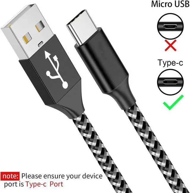 Alt view image 5 of 7 - 5Pack (3/3/6/6/10FT) Fast Charging 3A USB-C to USB-A Nylon Braid Cable Rapid Charger Quick Cord USB C Cable Compatible Samsung Galaxy S10 S9 S8 Plus, Note 10 9 8, LG V50 V40 G8 G7