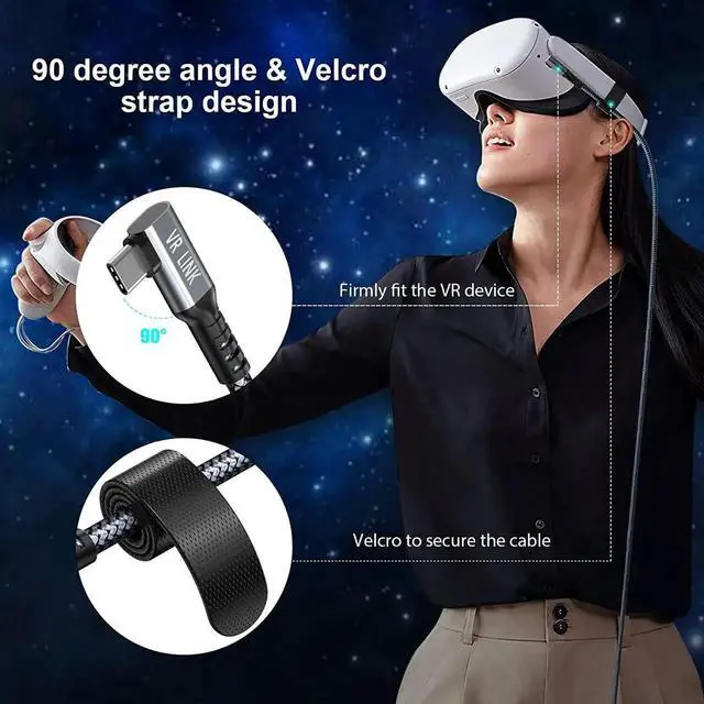 Alt view image 4 of 7 - for Oculus Quest 2 Link Cable 16FT, Quest Link Cable Durable Nylon Braided, VR Headset Cable Type A USB A to USB C High Speed Data Transfer Charging Cord for Gaming PC and USB C 3.2 Gen1 Cable