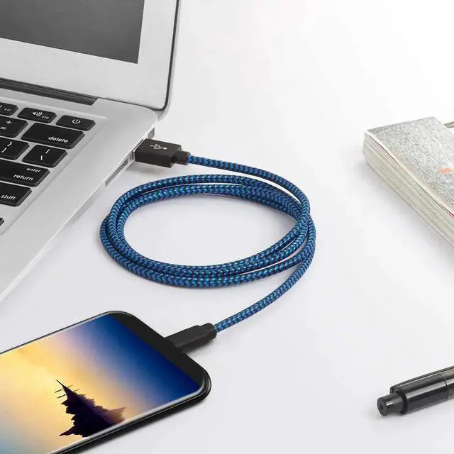 Alt view image 3 of 7 - USB C Cable, [5-Pack 3A] 3/3/6/6/10ft Fast Charge Various Lengths Durable Nylon Braided USB A to USB C Charging Cable Compatible with Samsung Galaxy S20/ S20 Plus/S10/S9/Note 20 Ultra/Google Pixel