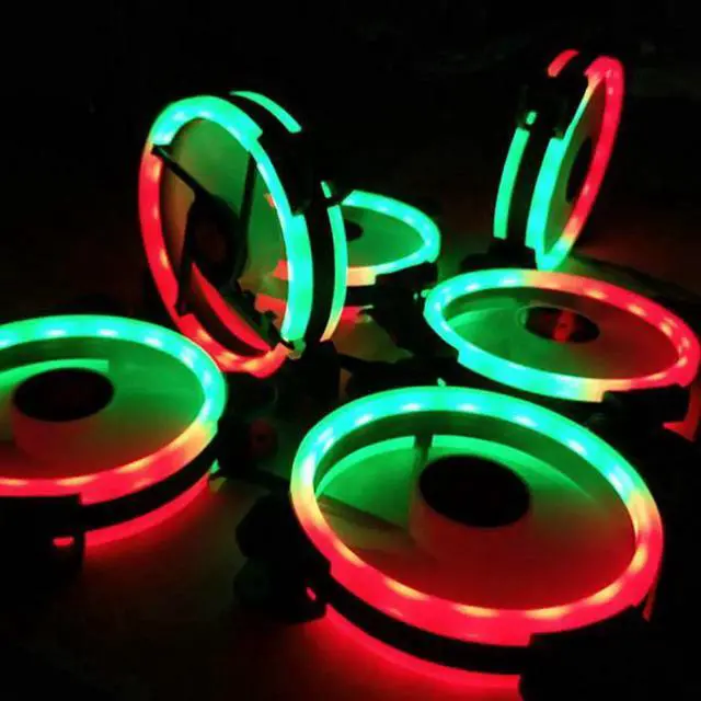 Alt view image 2 of 7 - Computer Case PC Cooling Fan RGB Adjust 120mm Quiet + IR Remote New Computer Cooler RGB CPU Case Fan Four In One