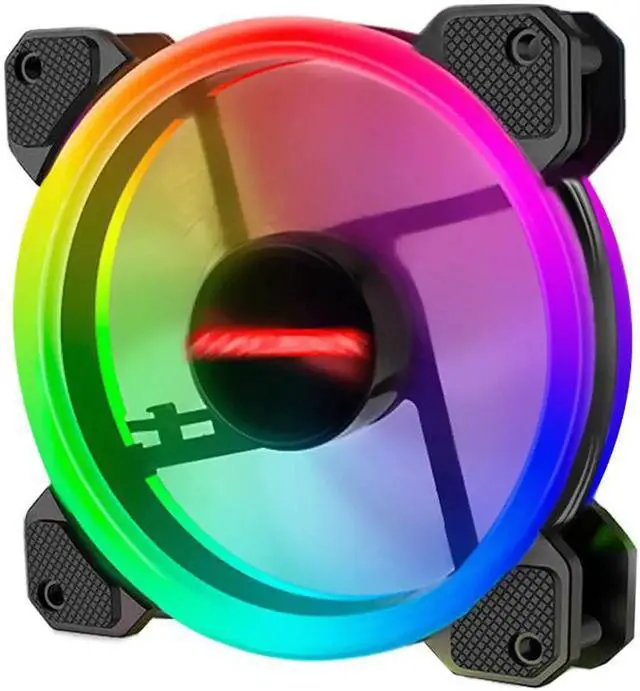 Alt view image 6 of 7 - Computer Case PC Cooling Fan RGB Adjust 120mm Quiet + IR Remote New Computer Cooler RGB CPU Case Fan Four In One