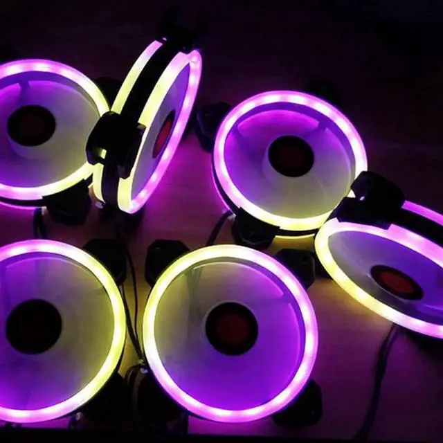 Alt view image 5 of 7 - Computer Case PC Cooling Fan RGB Adjust 120mm Quiet + IR Remote New Computer Cooler RGB CPU Case Fan Four In One