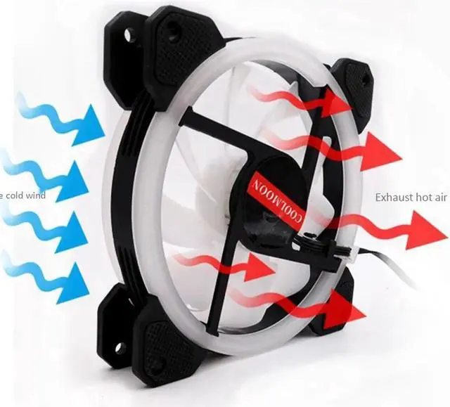 Alt view image 4 of 7 - Computer Case PC Cooling Fan RGB Adjust 120mm Quiet + IR Remote New Computer Cooler RGB CPU Case Fan Four In One