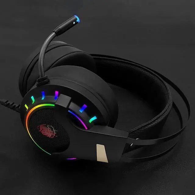 Alt view image 4 of 7 - Stereo Gaming Headset for PS4, PC, Xbox One Controller, 7.1-Channel Noise Cancelling Over Ear Headphones with Mic, LED Light, Bass Surround, Soft Memory Earmuffs for Laptop Mac Nintendo PS3 Games