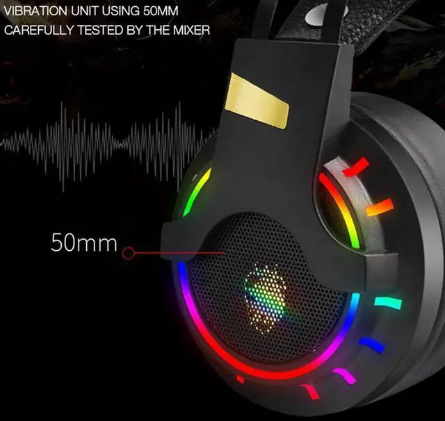 Alt view image 6 of 7 - Stereo Gaming Headset for PS4, PC, Xbox One Controller, 7.1-Channel Noise Cancelling Over Ear Headphones with Mic, LED Light, Bass Surround, Soft Memory Earmuffs for Laptop Mac Nintendo PS3 Games