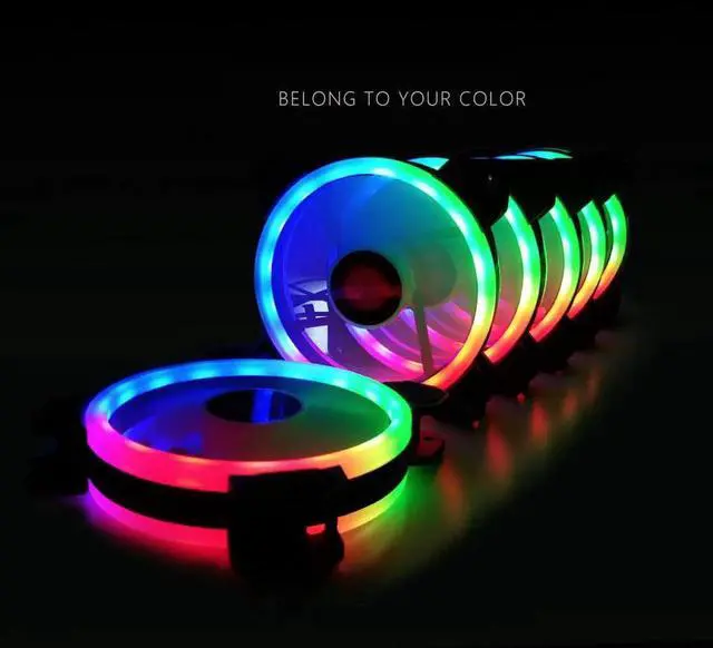 Alt view image 2 of 7 - 4 in 1 RGB Fans 120mm PC Computer Case Fan Cooling Cooler Fan Adjustable RGB Led 12V Mute Ventilador PC RGB Case Fan for Intel AMD