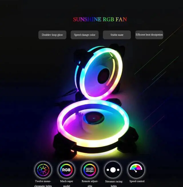 Alt view image 4 of 7 - 4 in 1 RGB Fans 120mm PC Computer Case Fan Cooling Cooler Fan Adjustable RGB Led 12V Mute Ventilador PC RGB Case Fan for Intel AMD