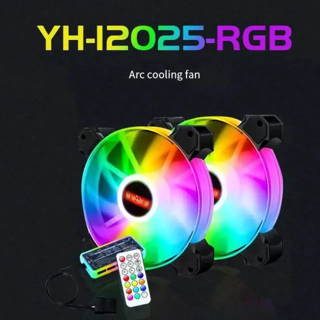 Alt view image 7 of 7 - 6-Pack 120mm RGB Case Fan with Remote Controller, Computer Case 12cm Cooling Fan RGB 6PIN, RGB LED Quiet High Airflow Adjustable Color LED Fan, CPU Cooler with RF Remote
